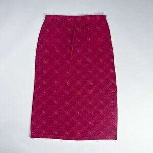 Stretchy Maxi Skirt | Vintage 90's Cranberry Spandex Skirt with Gold Metallic